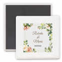 Magnete in ceramica personalizzato con design floreale dettaglio elegante per ospiti