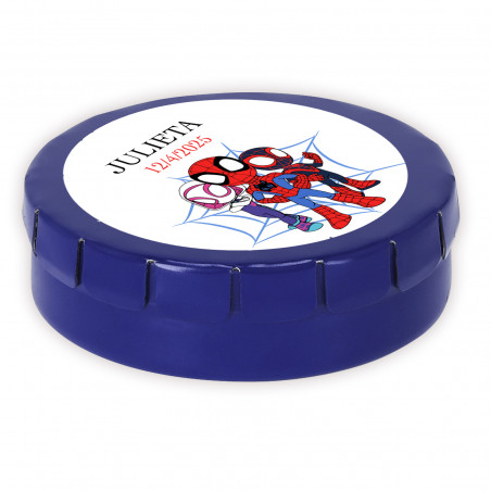 Dispenser di caramelle alla menta collezione spidy dettaglio originale per eventi infantili
