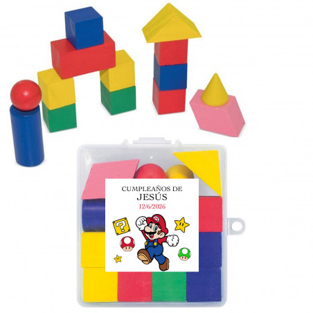Puzzle di legno infantile personalizzato con super mario 14 pezzi