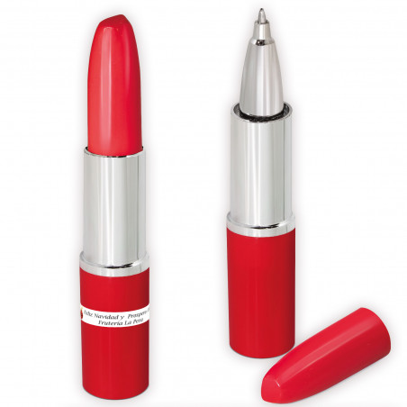 Penna a sfera a forma di rossetto personalizzata per Natale
