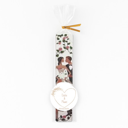 Lima per unghie personalizzata per matrimoni con adesivo decorativo e sacchetto di cellophane