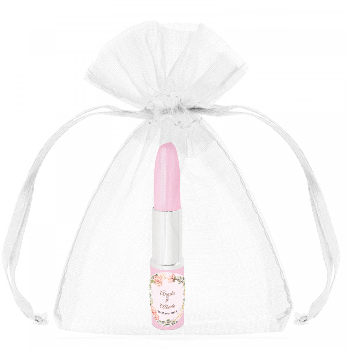 Penna rossetto con sacchetto matrimonio personalizzato