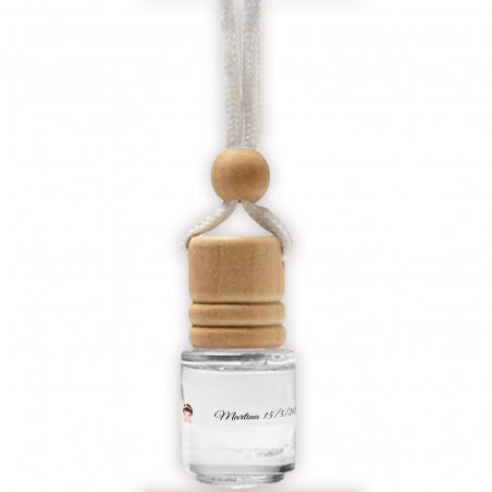 Deodorante personalizzato per battesimo di bambina con cordino bianco da appendere