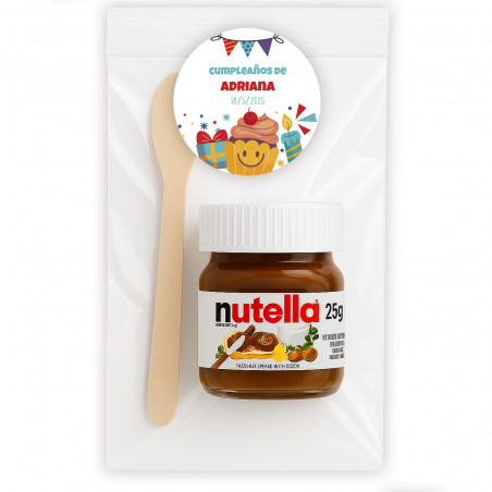 Nutella personalizzata con adesivo in busta trasparente con cucchiaio