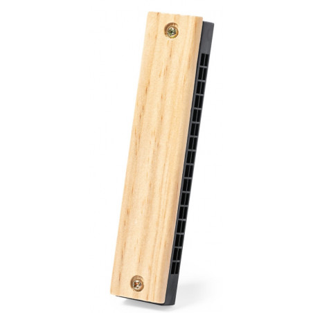Armónica in legno con adesivo floreale personalizzabile per dettagli originali