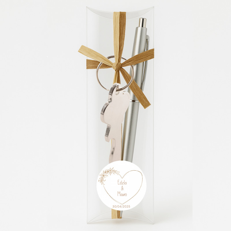 Set penna a sfera e portachiavi personalizzato matrimonio