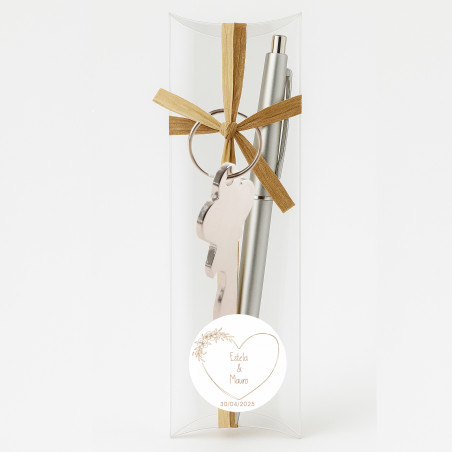 Set penna a sfera e portachiavi personalizzato matrimonio