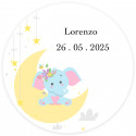 Candela profumata con adesivo design elefante personalizzabile per dettagli