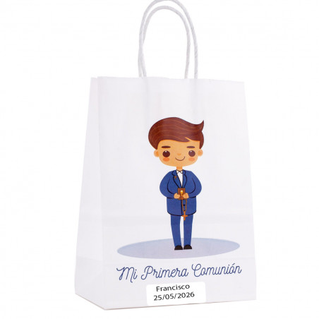 Borsa bambino comunione personalizzata con nome e data