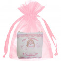 Portamonete per la prima comunione con sacchetto in organza rosa