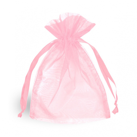 Portamonete per la prima comunione con sacchetto in organza rosa
