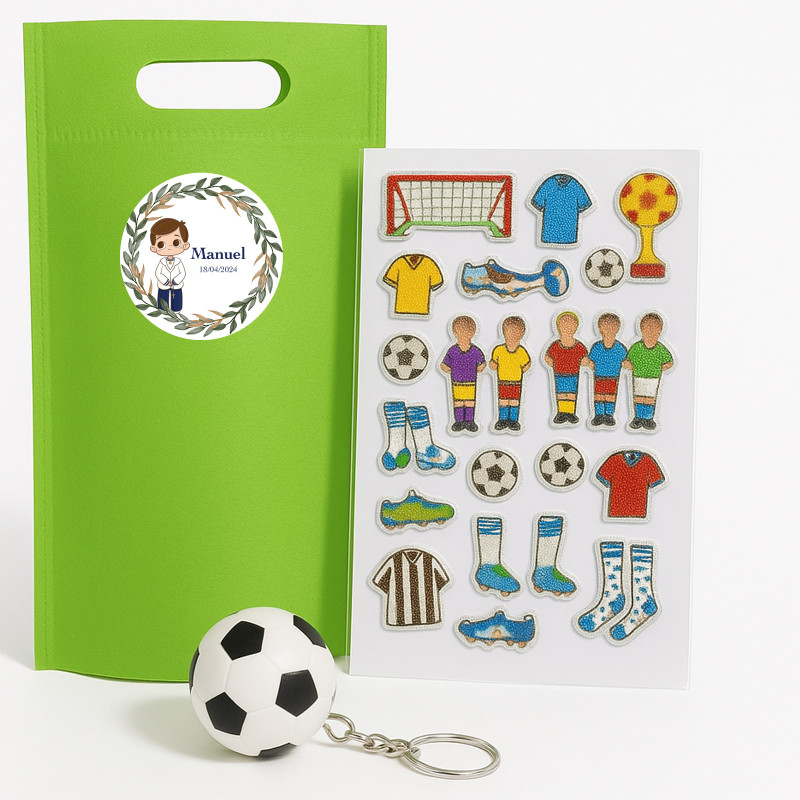 Portafoglio E Portachiavi Calcio In Nylon E Lega - Set Regalo Per Giovani Tifosi, Leggero E Compatto