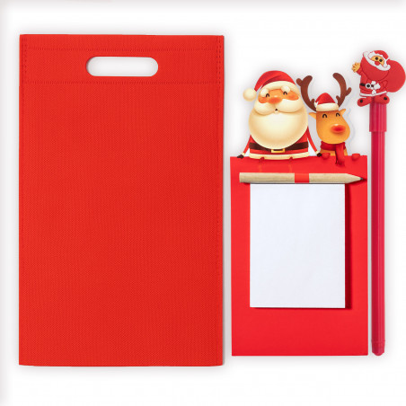 Quaderno con magnete per frigorifero speciale Natale con matita e penna di Natale in busta regalo