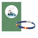 Bracciale con nodo marinaio in busta di kraft verde con adesivo personalizzato per matrimonio