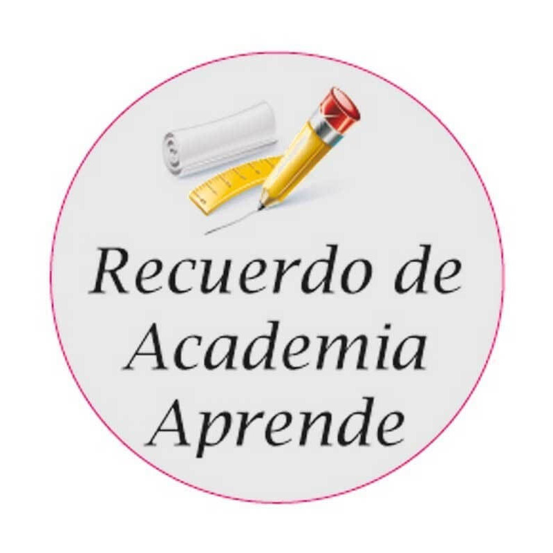 Adesivo personalizzato 3 cm con motivo scolastico