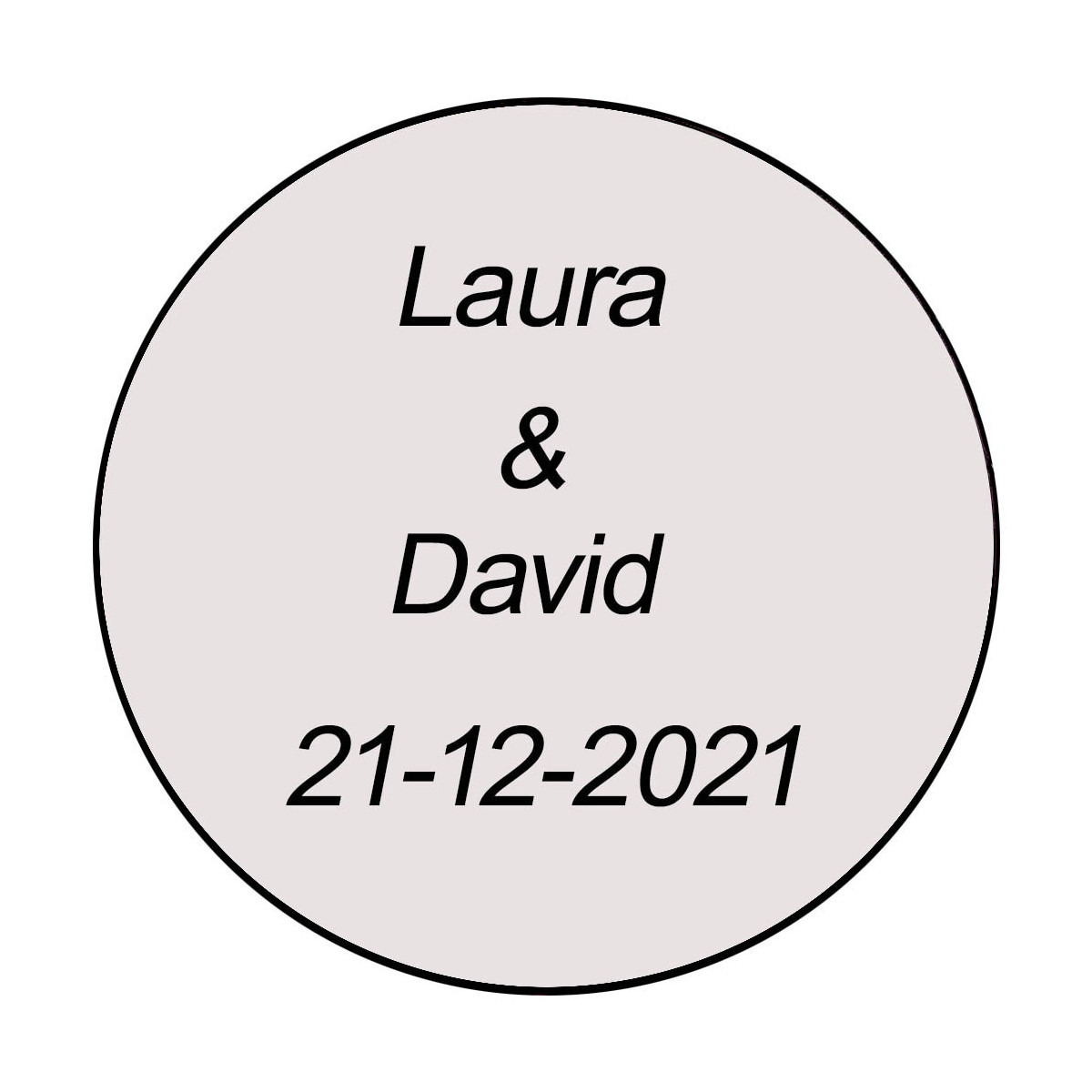 Adesivo matrimonio 3 cm trasparente personalizzato con testo