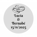 Adesivo personalizzato per matrimoni 3cm