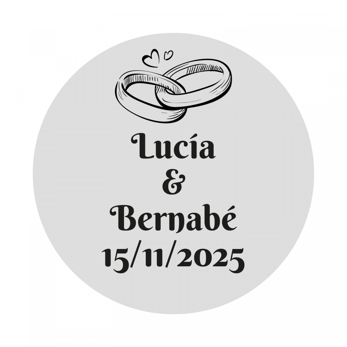 Adesivo personalizzato per matrimoni 3cm