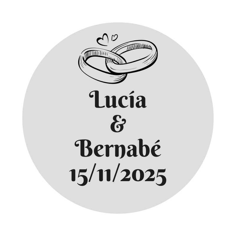 Adesivo personalizzato per matrimoni 3cm