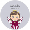 Adesivo 3cm bambina angioletto personalizzato fondo trasparente