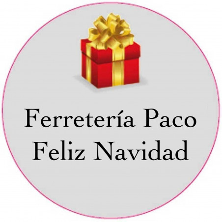 Adesivo personalizzato da 3cm con design di scatola regalo per Natale