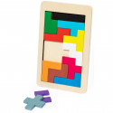 Puzzle tetris in legno con pezzi colorati