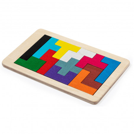 Tetris in legno in busta kraft con adesivo di compleanno personalizzabile per i dettagli