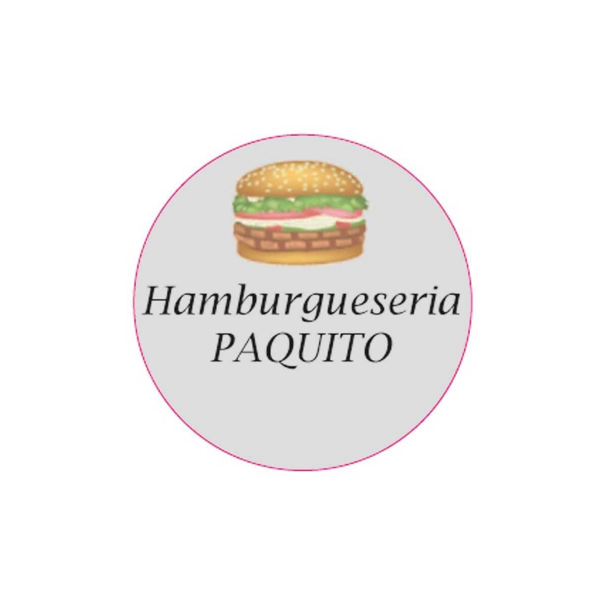 Adesivo personalizzato aziendale con design di hamburger 3 cm e sfondo trasparente