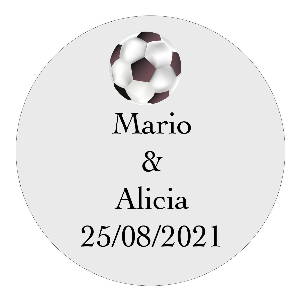 Adesivo personalizzato calcio trasparente 3cm