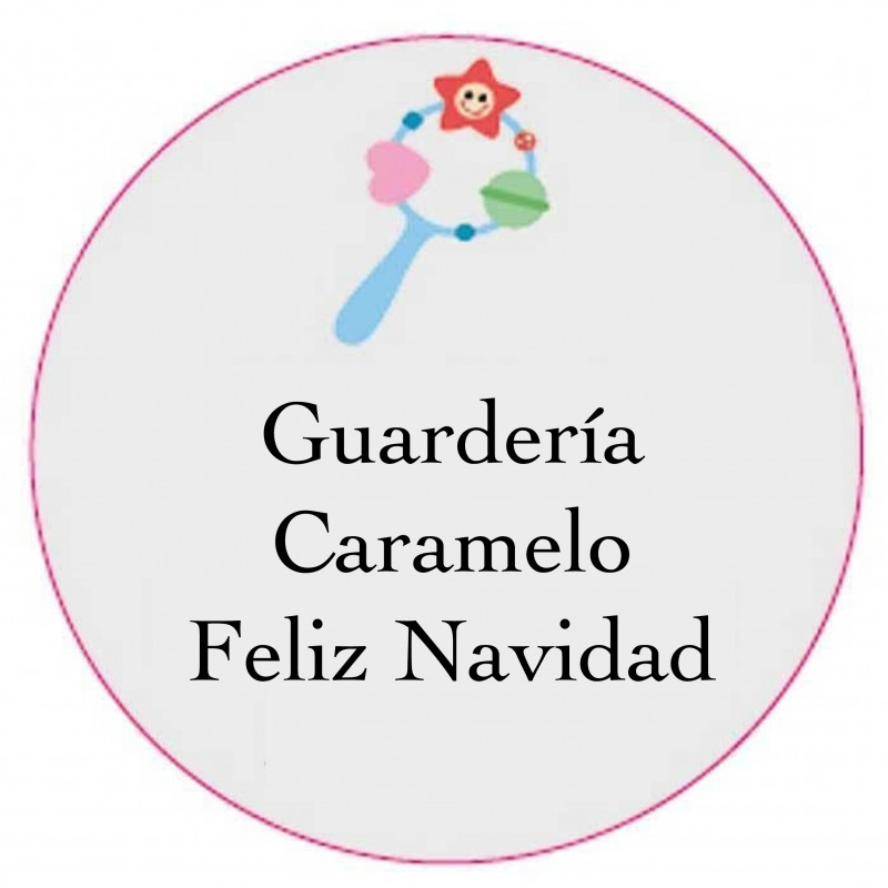 Adesivo personalizzato con design di sonaglio da 3 cm e fondo trasparente
