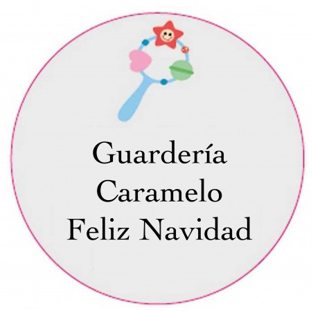 Adesivo personalizzato con design di sonaglio da 3 cm e fondo trasparente