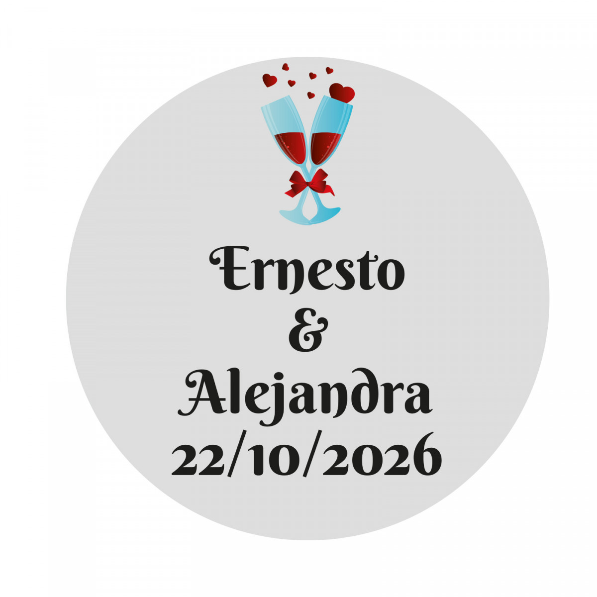 Adesivo 3cm con fondo trasparente matrimoni e celebrazioni