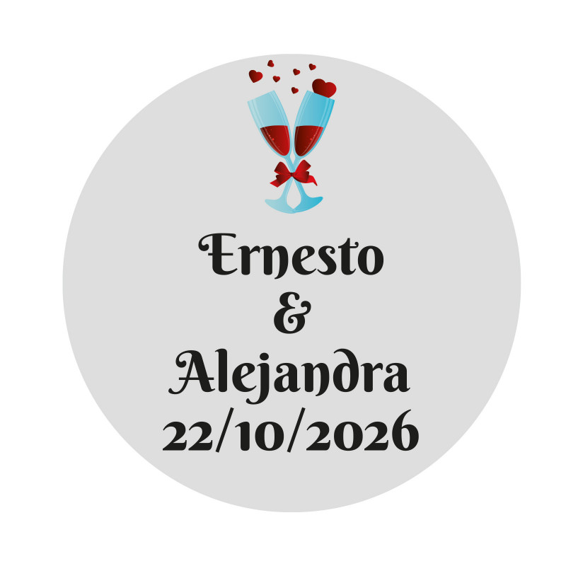 Adesivo 3cm con fondo trasparente matrimoni e celebrazioni