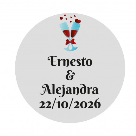 Adesivo 3cm con fondo trasparente matrimoni e celebrazioni