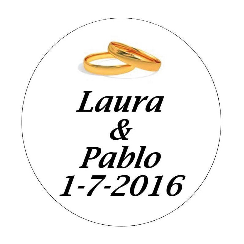 Adesivo personalizzato per matrimoni 3 cm