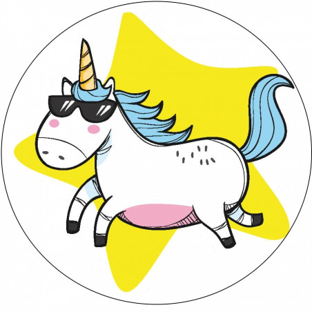 Adesivo unicorno per motivi infantili 3 cm