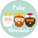 Adesivo re magi buon natale per articoli natalizi 3cm