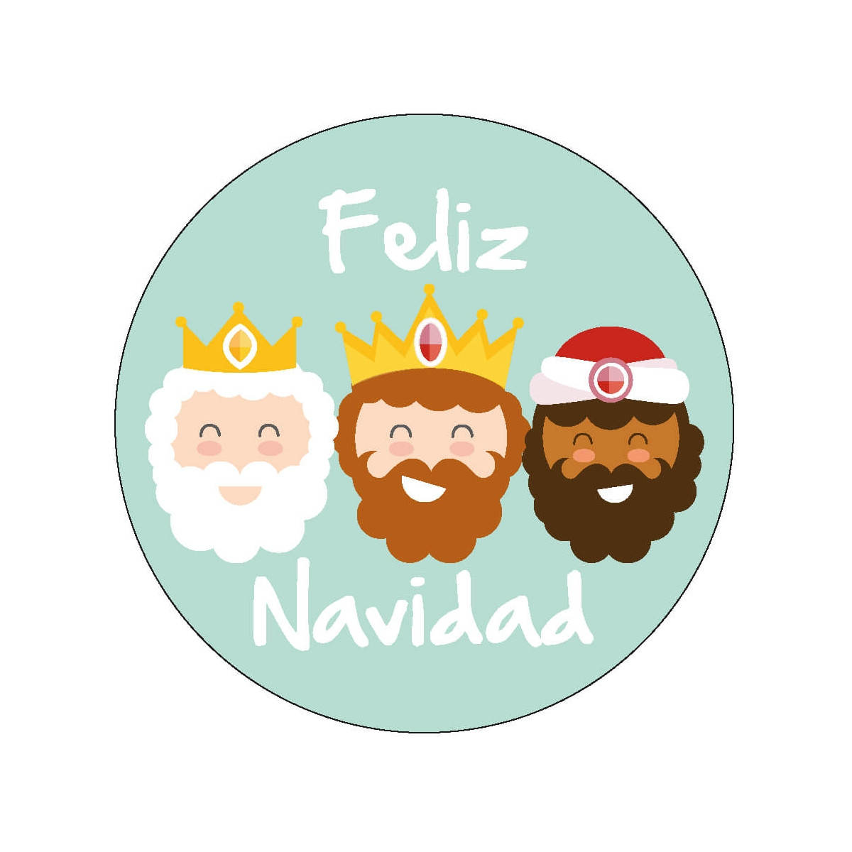 Adesivo re magi buon natale per articoli natalizi 3cm