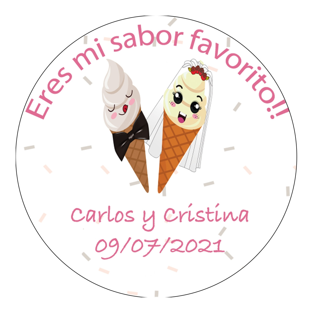 Adesivo per matrimonio sei il mio sapore preferito 3cm