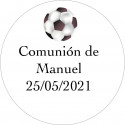 Adesivo personalizzato calcio 3 cm per comunione battesimo compleanno e azienda