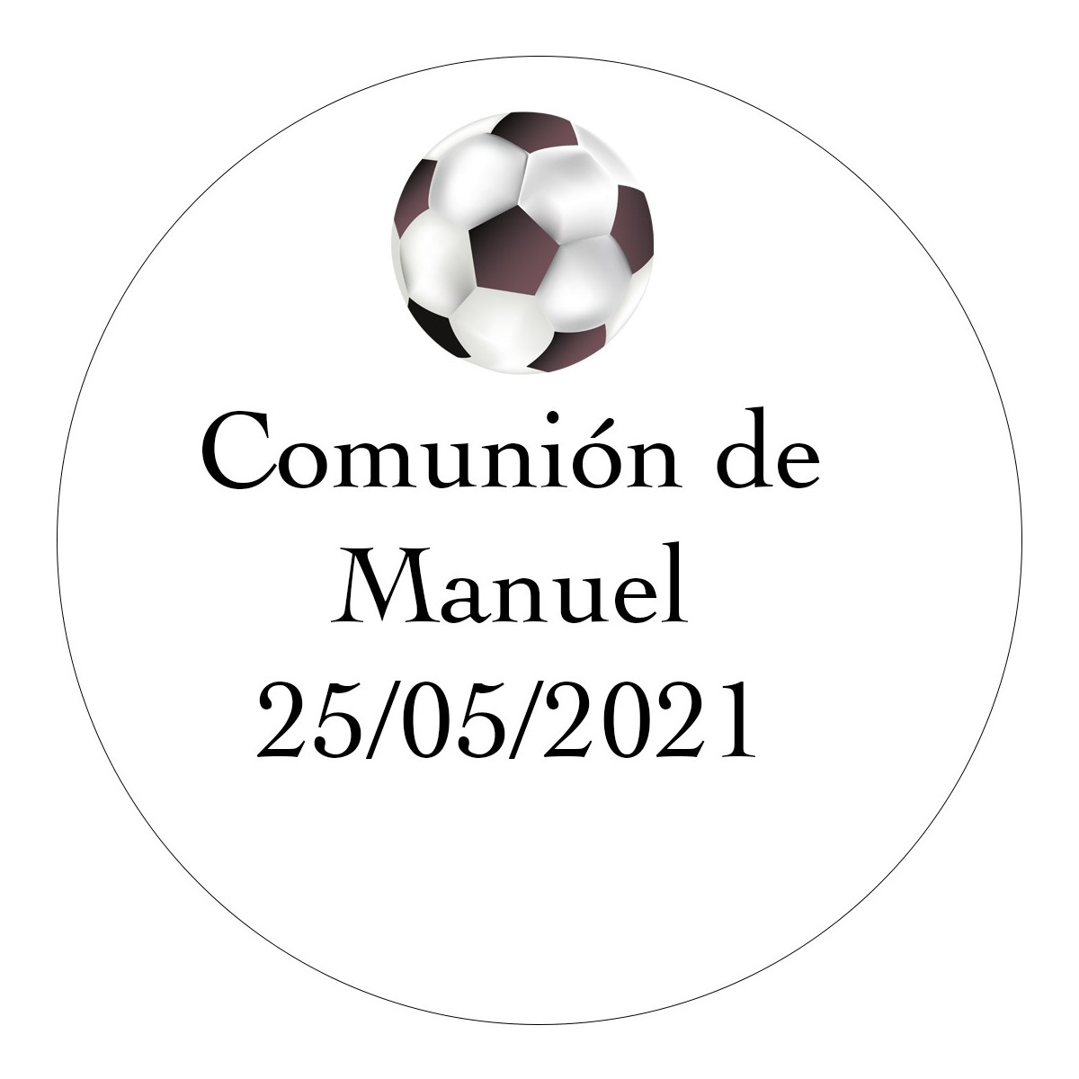 Adesivo personalizzato calcio 3 cm per comunione battesimo compleanno e azienda