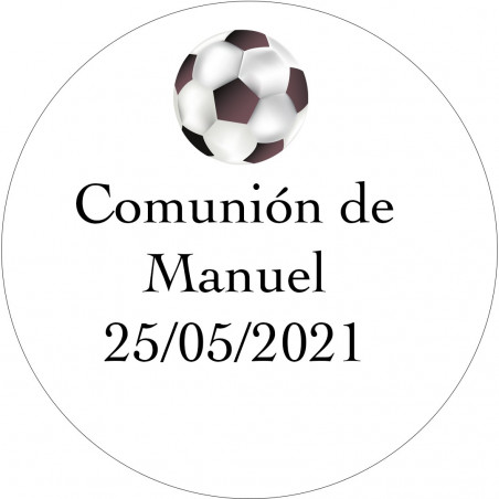 Adesivo personalizzato calcio 3 cm per comunione battesimo compleanno e azienda