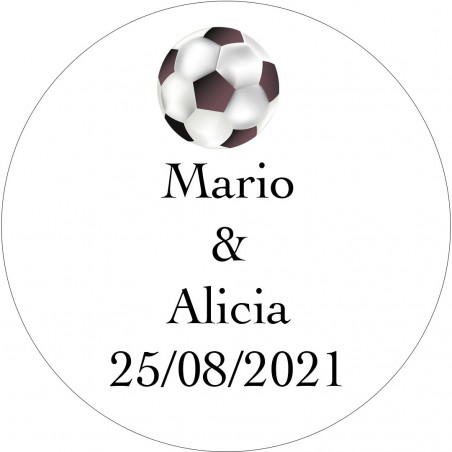 Adesivo personalizzato matrimonio calcio 3cm