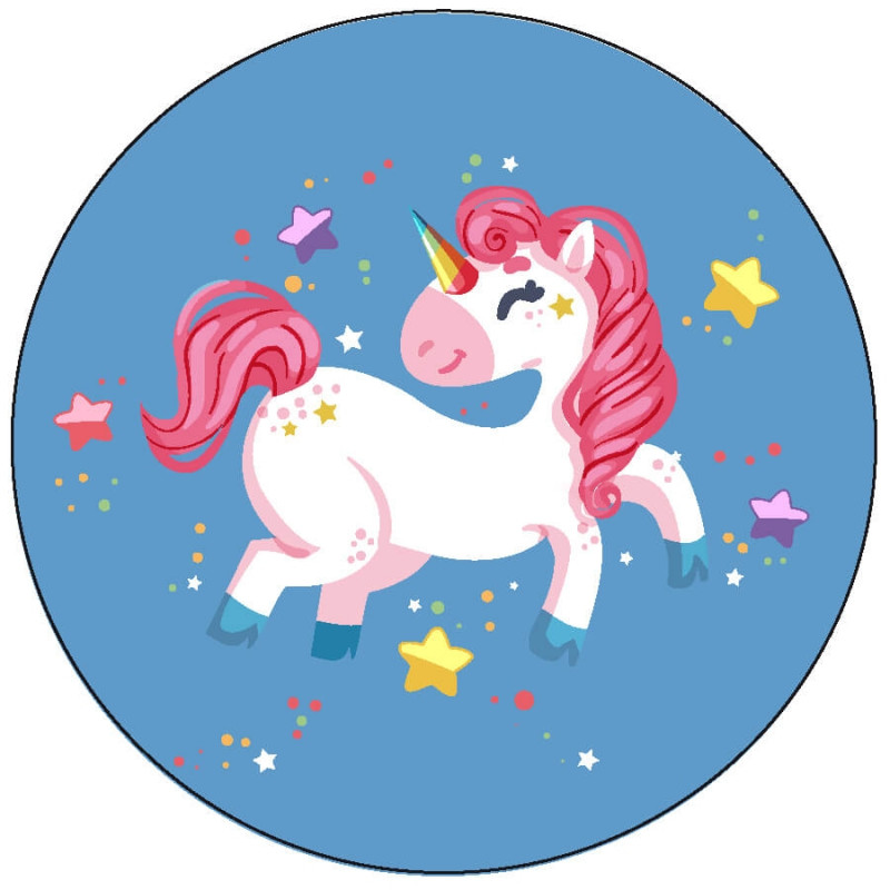 Adesivo unicorno per compleanni ed eventi 3cm