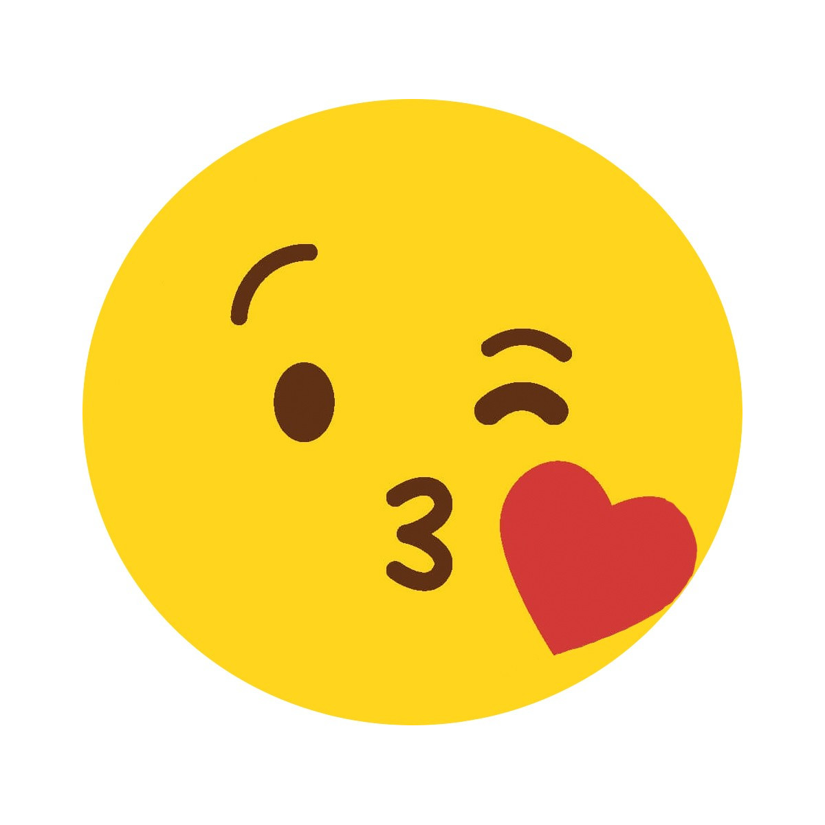 Adesivo emoji bacio cuore 3 cm