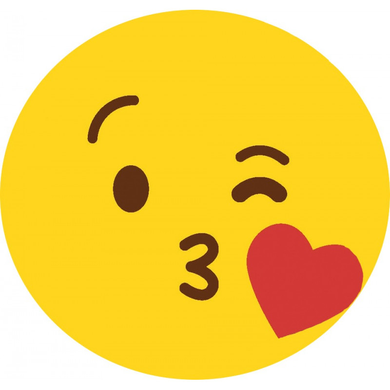Adesivo emoji bacio cuore 3 cm