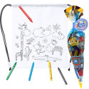 Borsa per colorare con colori e cono di caramelle paw patrol
