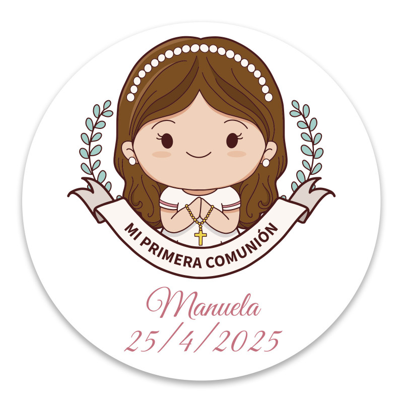 Adesivo la mia prima comunione bambina personalizzato 5cm
