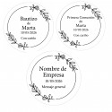 Adesivo personalizzato elegante con design floreale trasparente di 5 cm