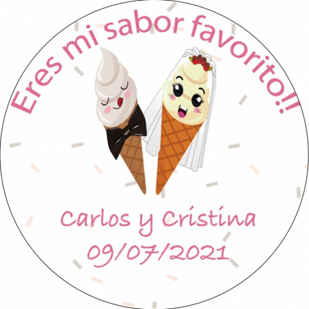 Adesivo da matrimonio 5cm personalizzato con sfondo trasparente